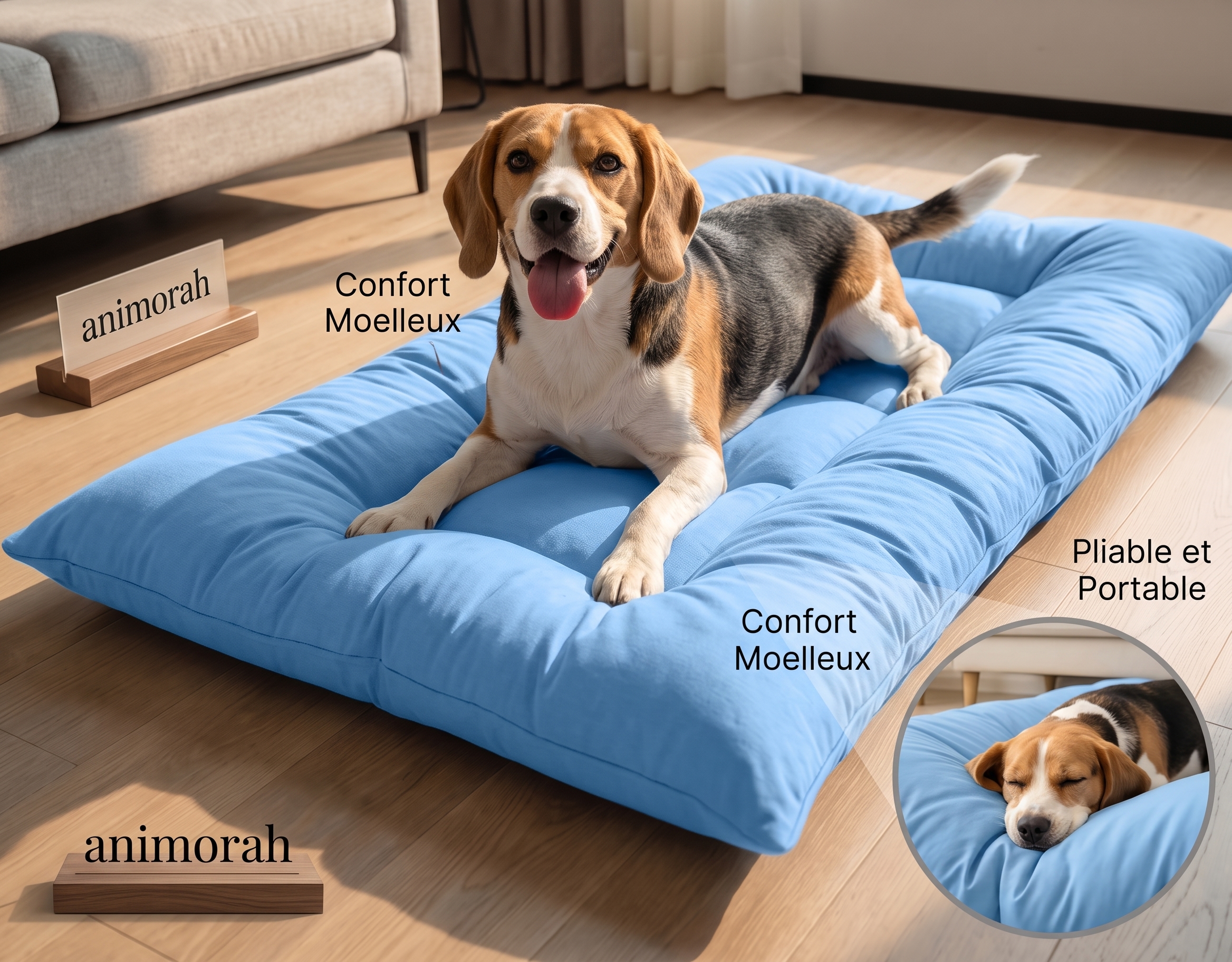 Canapé-lit pour chien avec tapis rafraîchissant d'été | Animorah