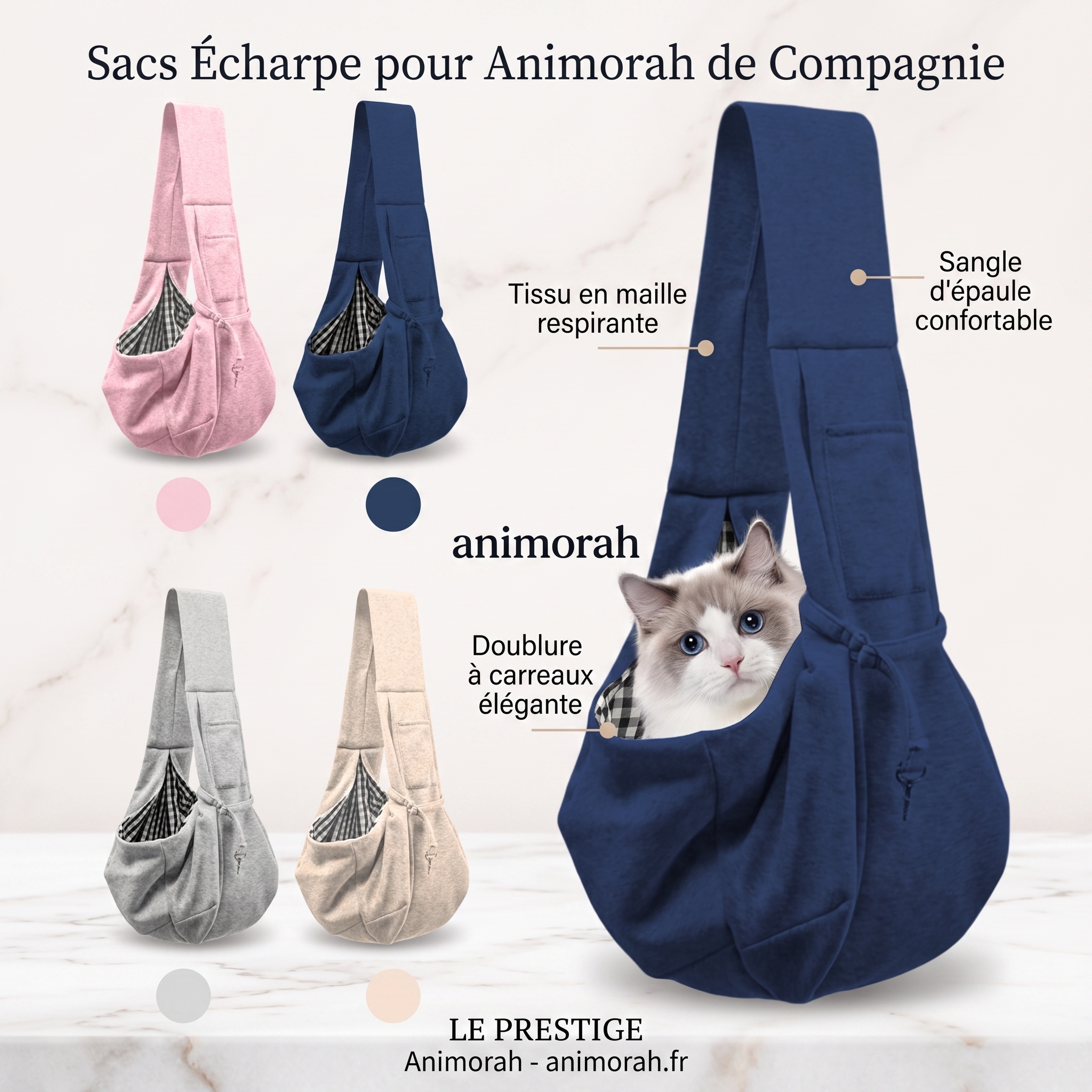 Sac à bandoulière en coton confortable pour chien | Animorah
