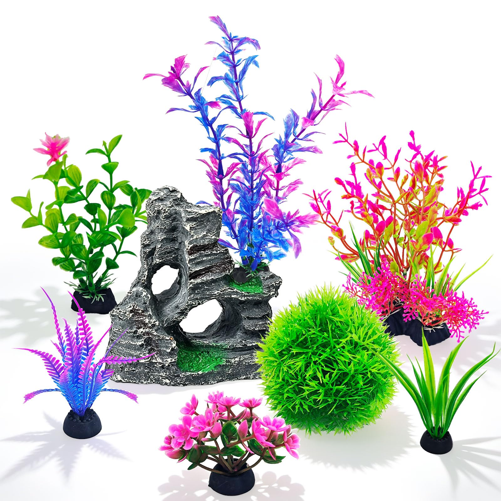 Ensemble de décoration d'aquarium 8 pièces | Animorah