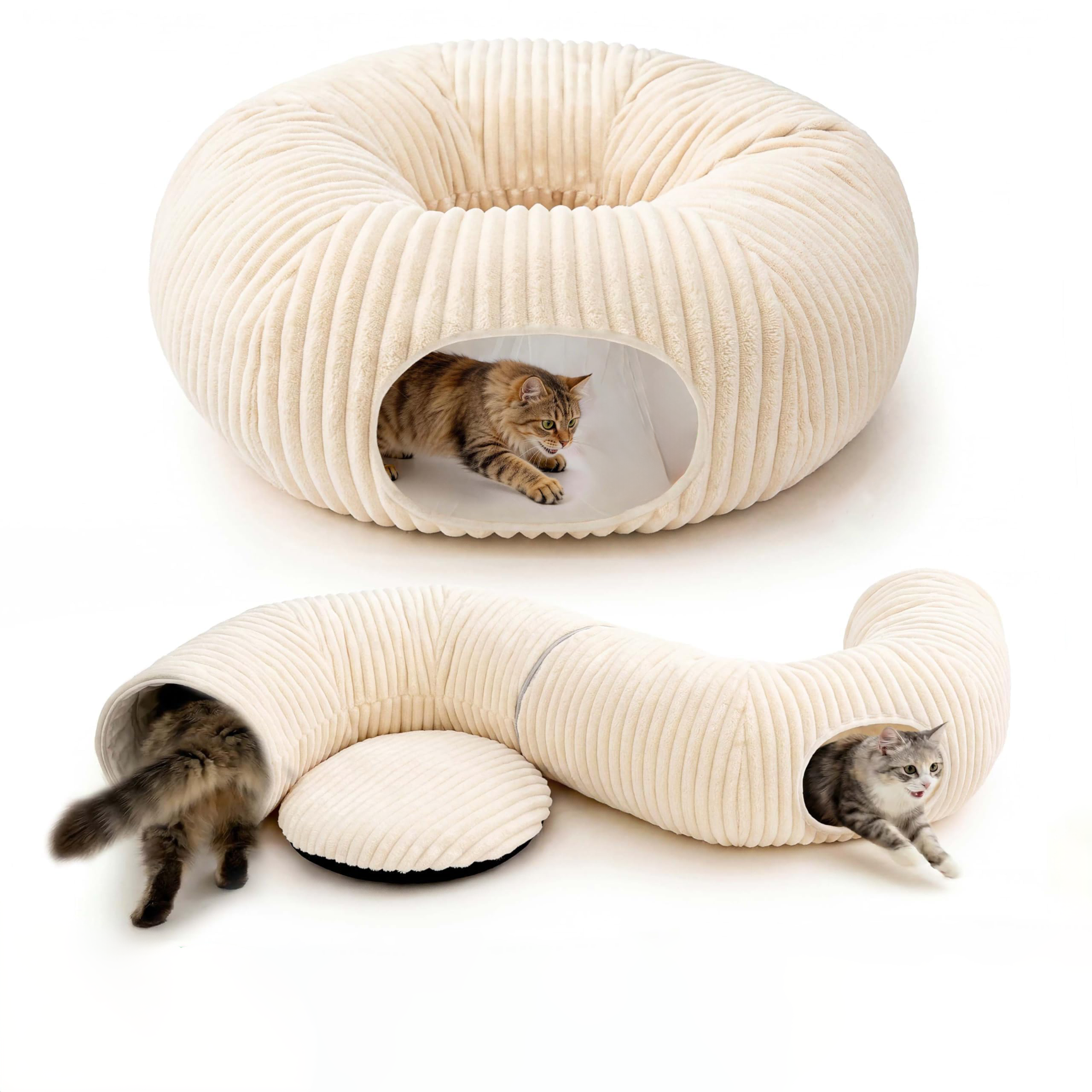 Lit Tunnel pour chat avec jouets interactifs pour chat | Animorah