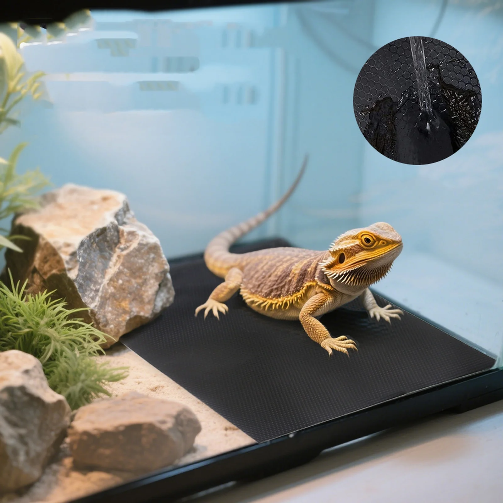 Tapis de terrarium en EVA noir découpable pour reptiles | Animorah