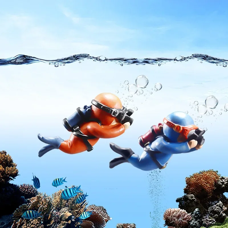 Décoration Flottante pour Aquarium – Plongeur en PVC | Animorah